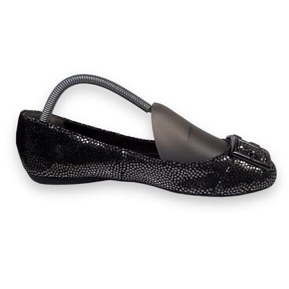 Calvin Klein Lilian Pebbled Black Metallic Flats Women's 8.5W - Picture 7 of 12